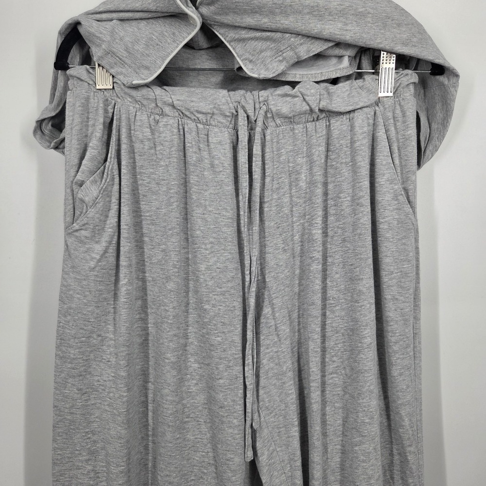 Lands End Womens M 10-12 Comfort Jersey Knit Pajamas Top + Pants Gray Set - Picture 4 of 8